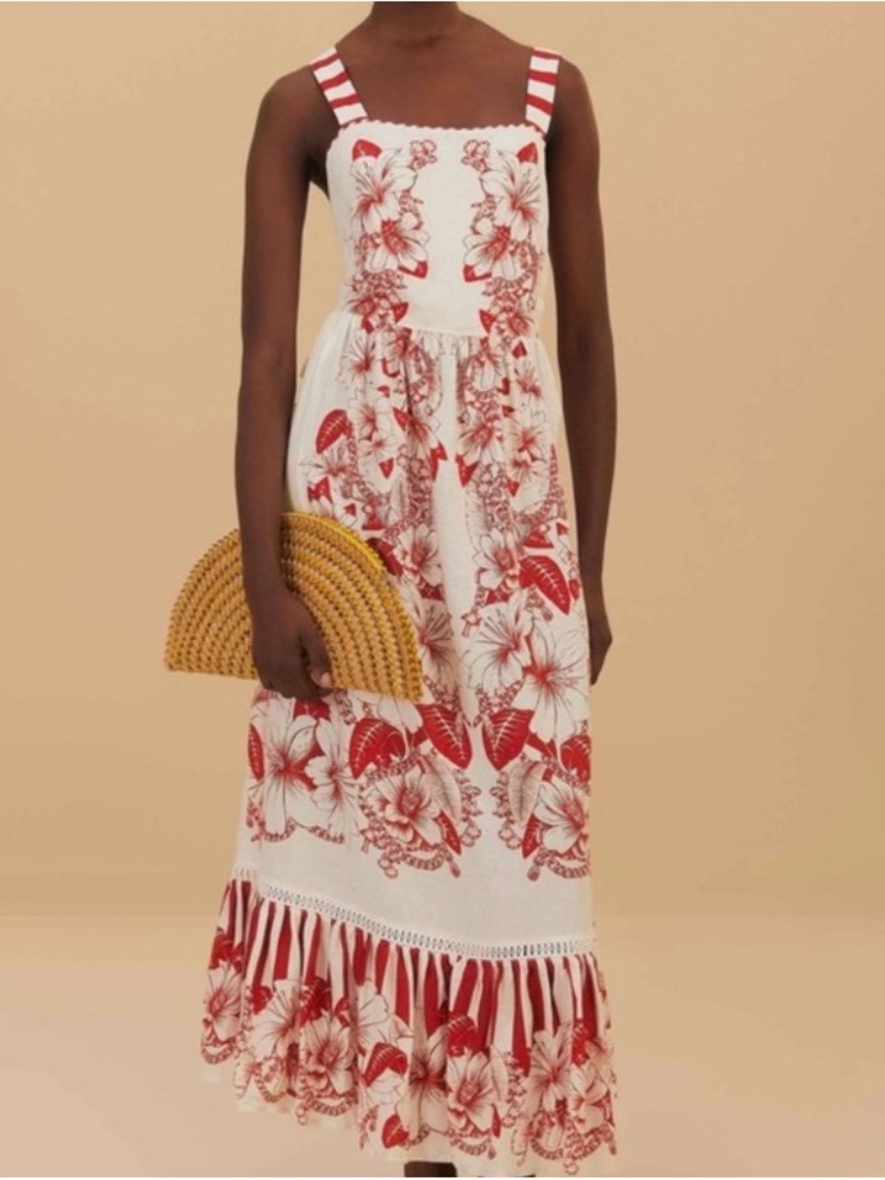 FARM Rio Off-White Floral Chains Maxi Dress Size L NWT - Picture 9 of 10